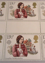 Load image into Gallery viewer, GB 1980 GEORGE ELIOT THE MILL ON THE FLOSS 13 1/2p GUTTER PAIRS 20 STAMPS MNH
