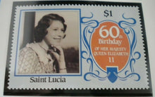 Load image into Gallery viewer, QUEEN ELIZABETH II THE 60TH BIRTHDAY OF HER MAJESTY SAINT LUCIA STAMPS MNH
