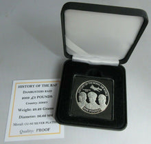 Load image into Gallery viewer, 2008 HISTORY OF THE RAF DAMBUSTERS RAID SILVER PLATED PROOF £5 CROWN BOX COA
