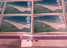 Load image into Gallery viewer, 1969 CONCORDE IN FLIGHT GOAMAN HARRISON 4d FULL SHEET 120 STAMPS MNH DAMAGE PERF
