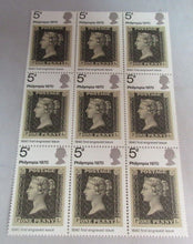 Load image into Gallery viewer, 5d PHILYMPIA 1970 9 STAMPS MNH WITH CLEAR FRONTED STAMP HOLDER
