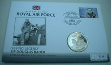 Load image into Gallery viewer, 2008 FLYING LEGEND SIR DOUGLAS BADER, HISTORY OF THE RAF PROOF £5 COIN COVER PNC
