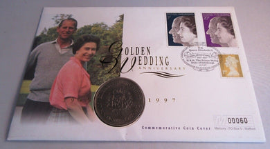 1997 GOLDEN WEDDING ANNIVERSARY 1947-1972 ELIZABETH & PHILIP CROWN PNC