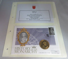 Load image into Gallery viewer, WILLIAM II HISTORY OF THE MONARCHY PNC, FIRST DAY COVER,STAMPS &amp; INFORMATION SET

