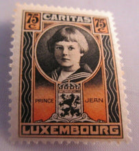 Load image into Gallery viewer, 1926 LUXEMBOURG PRINCE JEAN CARITAS 5c, 40c, 50c, 75c &amp; 1.50frs STAMPS
