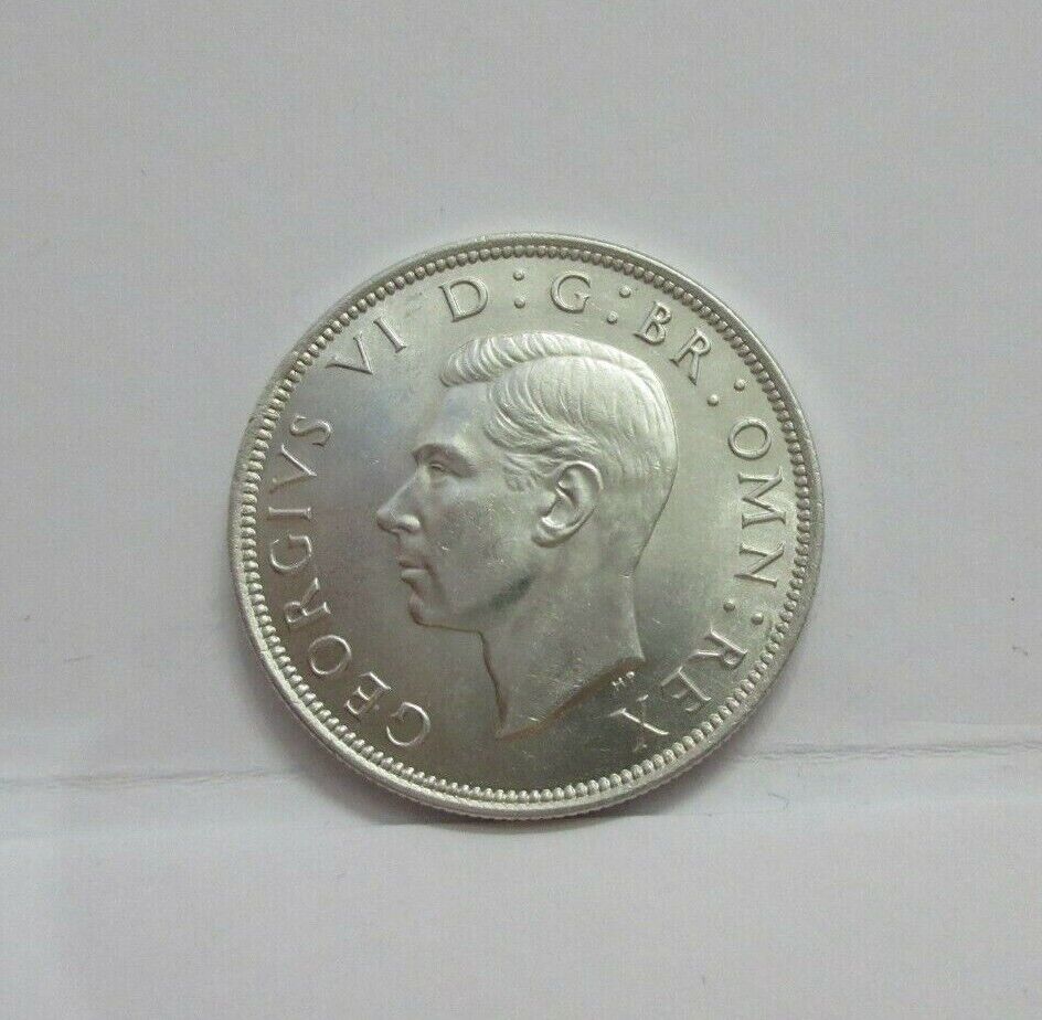 1945 GEORGE VI SILVER HALF CROWN SPINK REF 4080 UNC QUAD CAP BOXED WITH COA A5