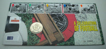 Load image into Gallery viewer, 1996 A CELEBRATION OF FOOTBALL BUNC £2 COIN COVER PNC STAMPS, P-MARKS, INFO CARD
