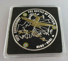 Load image into Gallery viewer, 2010 BATTLE OF BRITAIN SUPERMARINE SPITFIRE SILVER PLATED PROOF MEDAL COA &amp; BOX
