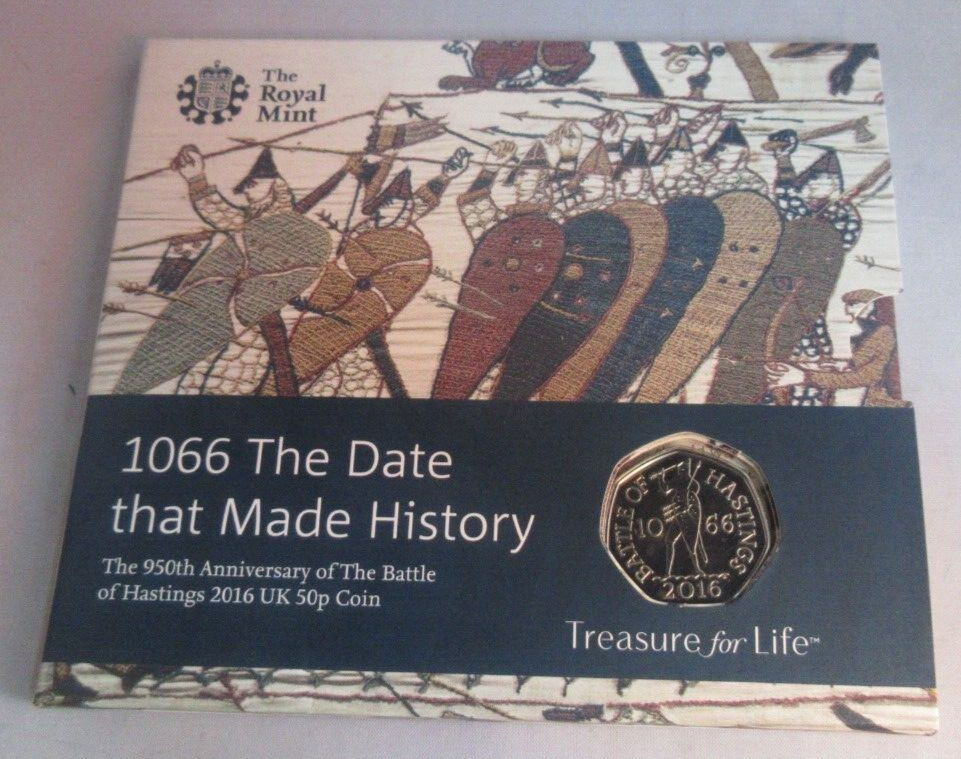 Battle of Hasting 1066 950th Anniversary 2016 BUnc Royal Mint 50p Coin Pack