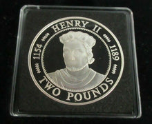 Load image into Gallery viewer, 1991 £2 KING HENRY II GUERNSEY SILVER PROOF TWO POUND CROWN COIN BOX &amp; COA
