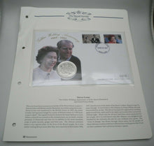 Load image into Gallery viewer, 1947-1997 GOLDEN WEDDING ANNIVERSARY BUNC $1 DOLLAR COIN FIRST DAY COVER PNC
