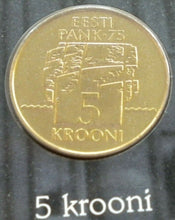 Load image into Gallery viewer, ESTONIAN SIX COIN SET BANK OF ESTONIA EESTI KAIBEMUNDID COINS IN INFO CARD
