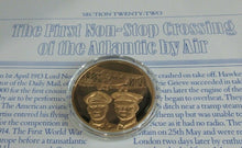 Load image into Gallery viewer, History of Man in Flight 1973 Gold Plated Bronze Scarce Medals + Info Sheet
