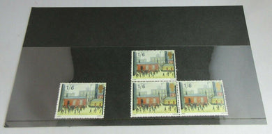 1967 LOWRY CHILDREN COMING OUT OF SCHOOL 1/6 4 X STAMPS MNH WITH STAMP HOLDER