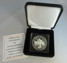 Load image into Gallery viewer, 1993 ALDERNEY £2 CORONATION COACH TWO POUNDS SILVER PROOF CROWN COIN BOX/COA
