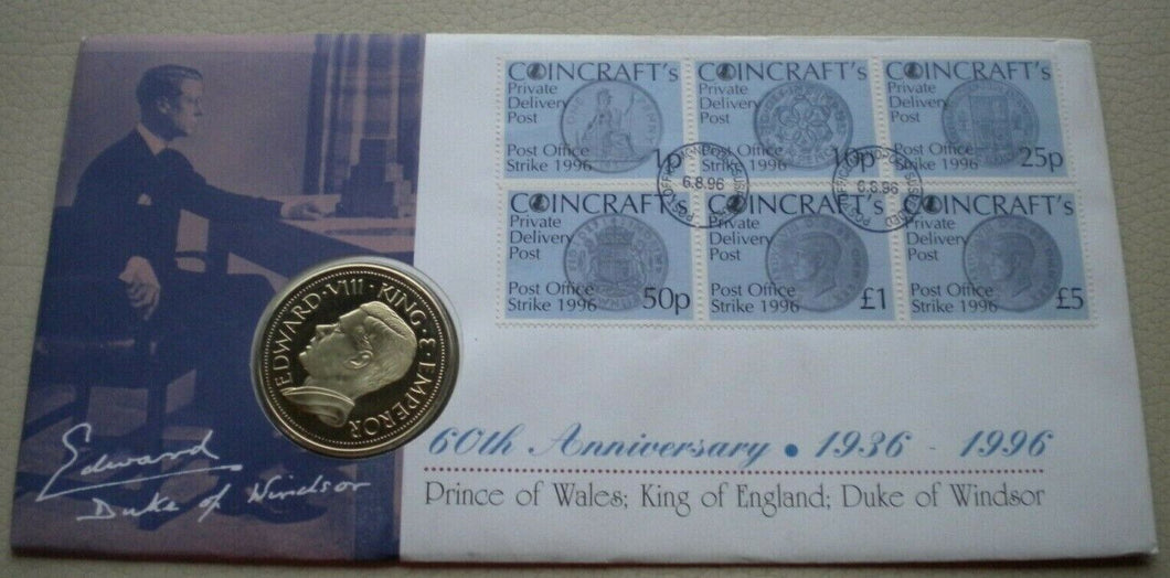 1936-1996 60TH ANNI PRINCE OF WALES, KING OF ENGLAND, DUKE OF WINDSOR CROWN PNC