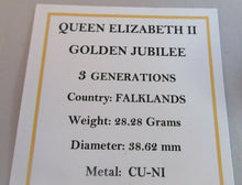 Load image into Gallery viewer, 2002 QEII GOLDEN JUBILEE THREE GENERATIONS 50P CROWN PROOF BOXED WITH COA
